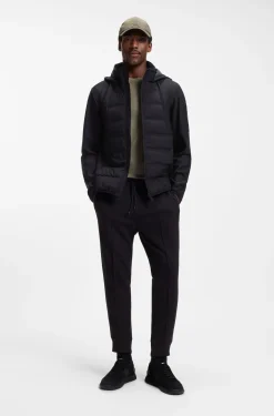 Water-repellent down jacket with detachable hood