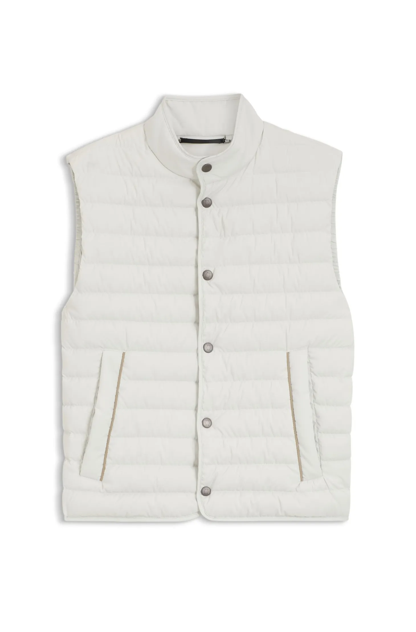 Water-repellent gilet with certified down filling
