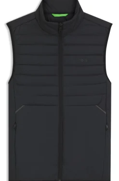 Water-repellent gilet with decorative reflective accents