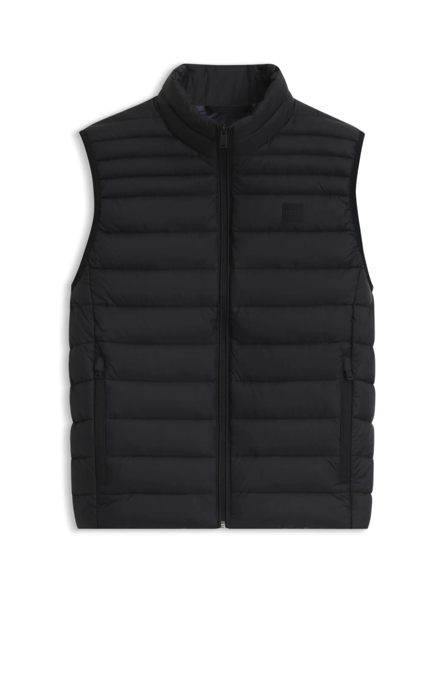 Water-repellent gilet with logo patch