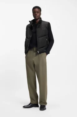 Water-repellent gilet with tonal logo