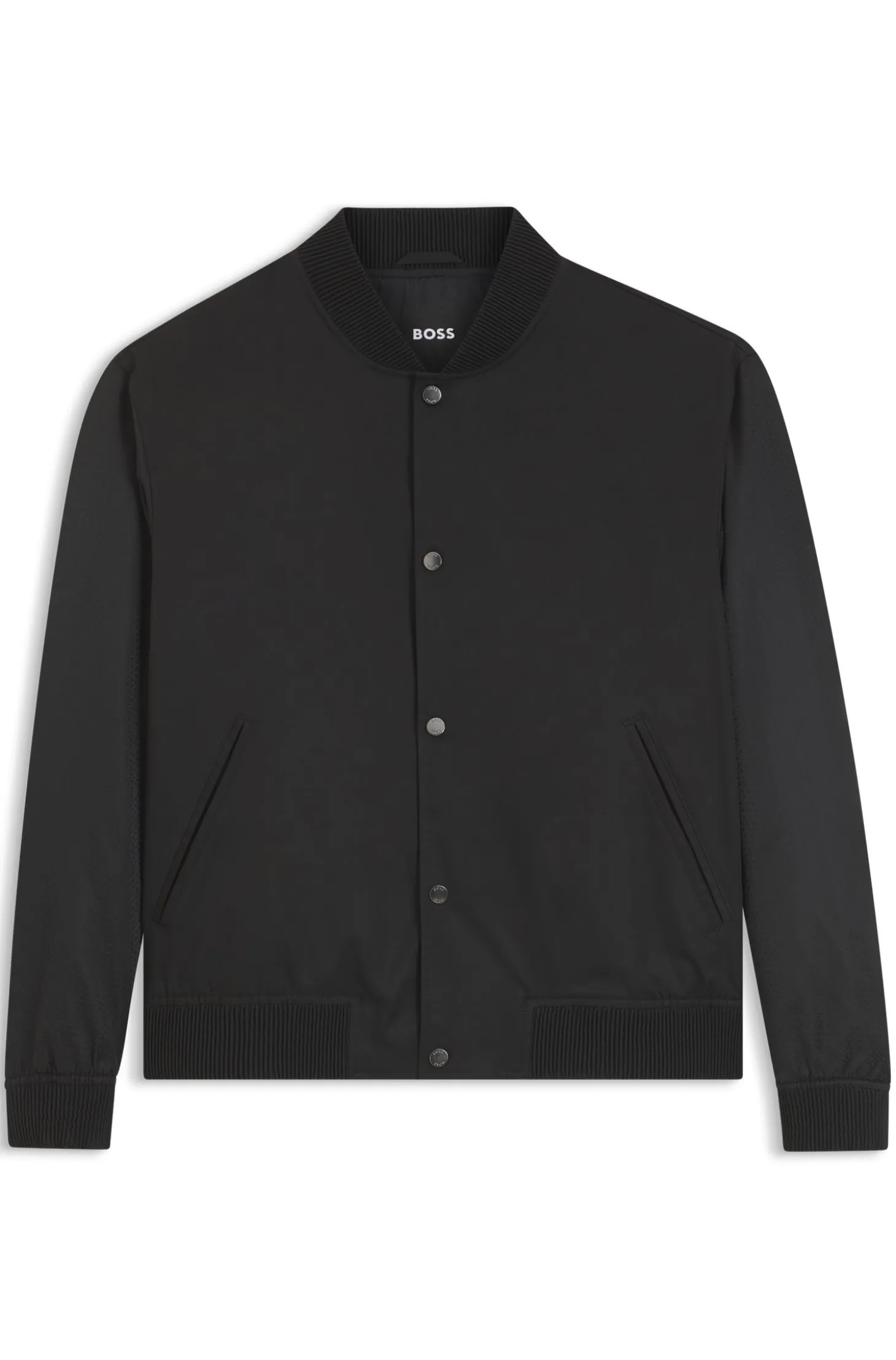 Water-repellent jacket with monogram-pattern sleeves