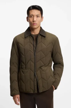 Water-repellent jacket with nubuck trims