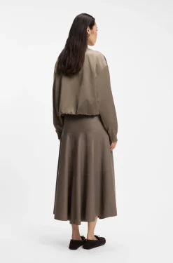 Water-repellent jacket with satin finish