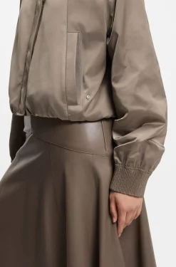 Water-repellent jacket with satin finish