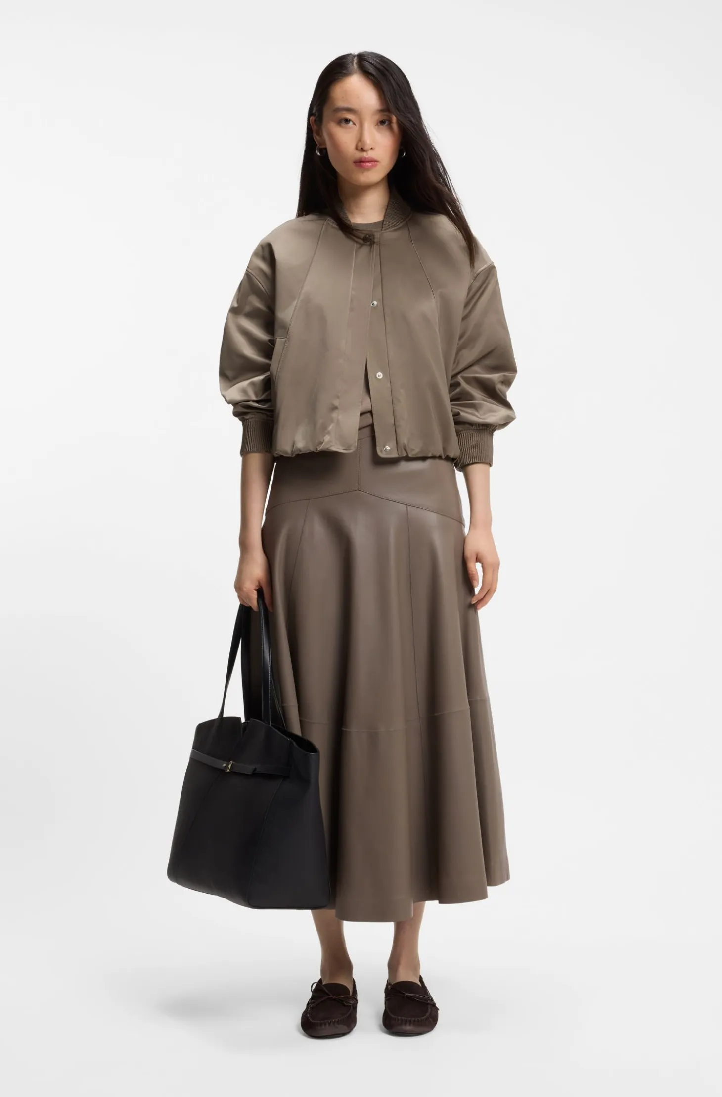 Water-repellent jacket with satin finish