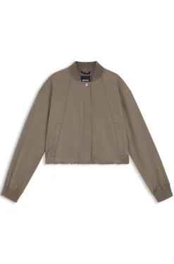 Water-repellent jacket with satin finish