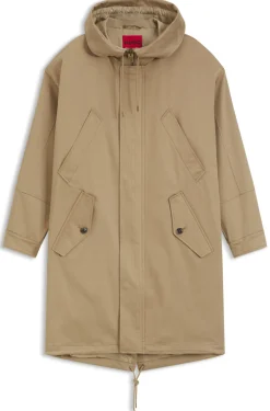 Water-repellent parka in stretch-cotton satin