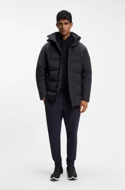 Water-repellent parka jacket with down filling