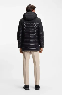 Water-repellent parka jacket with down filling