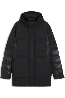 Water-repellent parka jacket with down filling