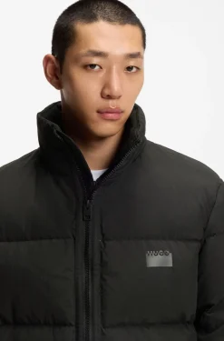 Water-repellent puffer coat with down filling