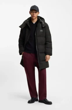 Water-repellent puffer coat with down filling