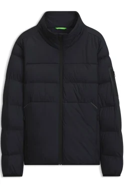 Water-repellent puffer jacket with zipped sleeve pocket