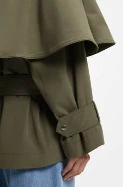 Water-repellent trench coat with belt