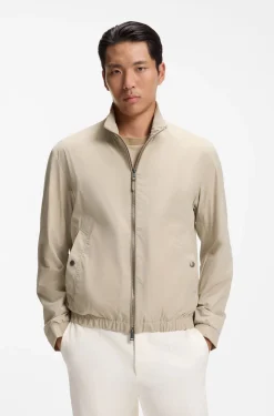 Water-repellent zipped jacket with two-way stretch