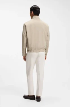Water-repellent zipped jacket with two-way stretch