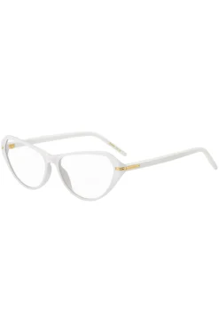 White-acetate optical frames with gold-tone hardware