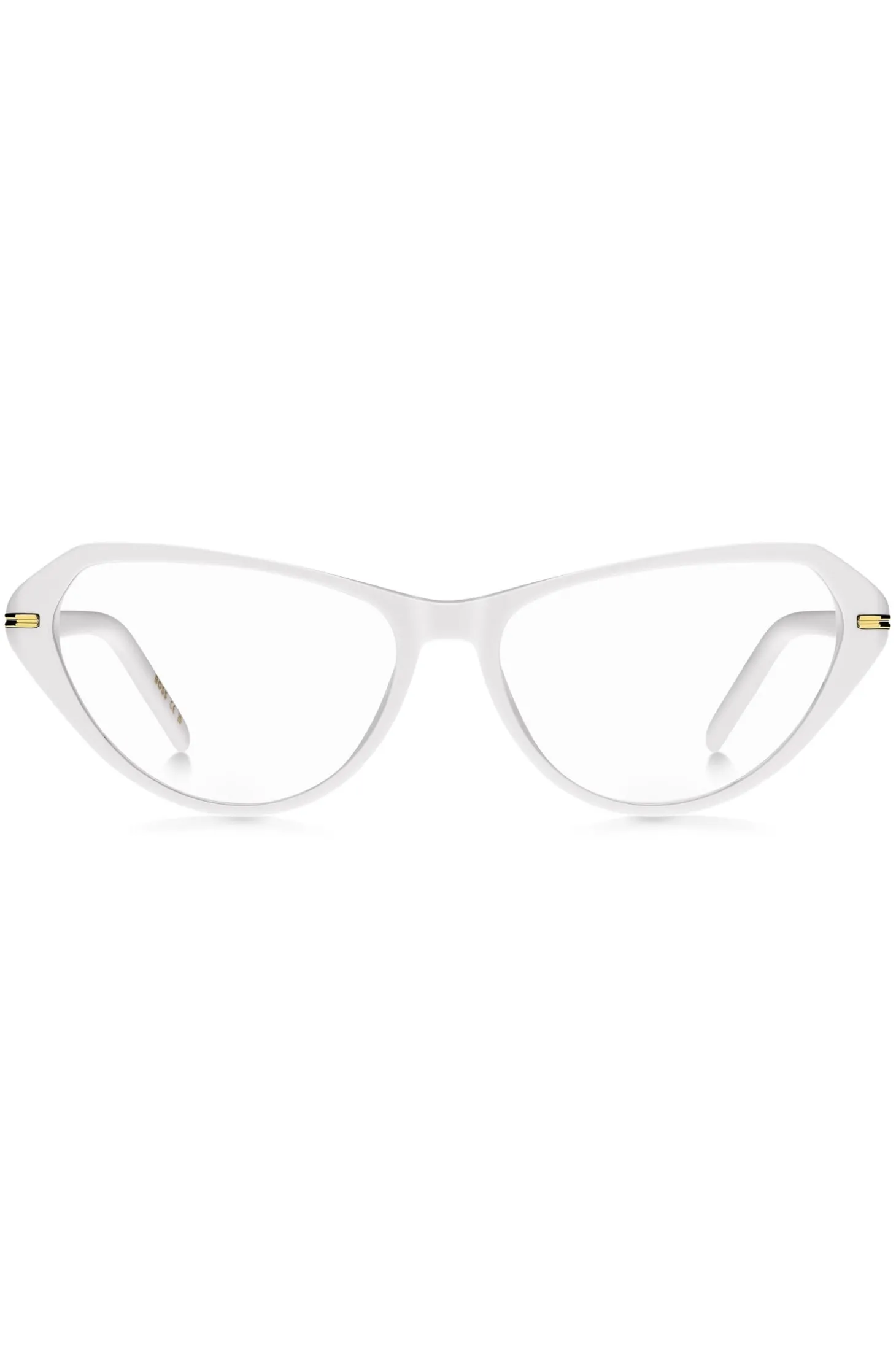White-acetate optical frames with gold-tone hardware