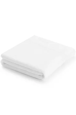 White cotton bath mat with embroidered logo