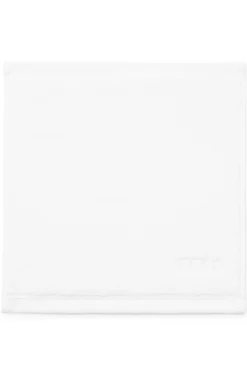 White cotton face cloth with embroidered logo