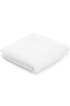 White cotton face cloth with embroidered logo