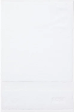 White cotton guest towel with embroidered logo