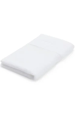 White cotton guest towel with embroidered logo