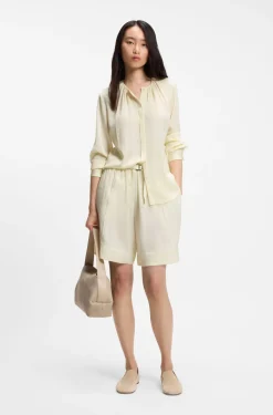 Wide-leg Bermuda shorts with elasticated waistband