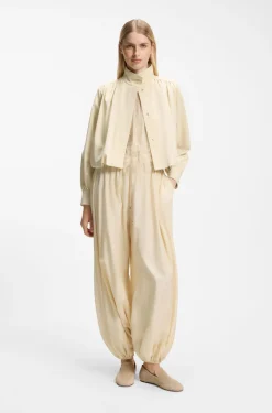 Wide-leg-fit trousers blended with modal