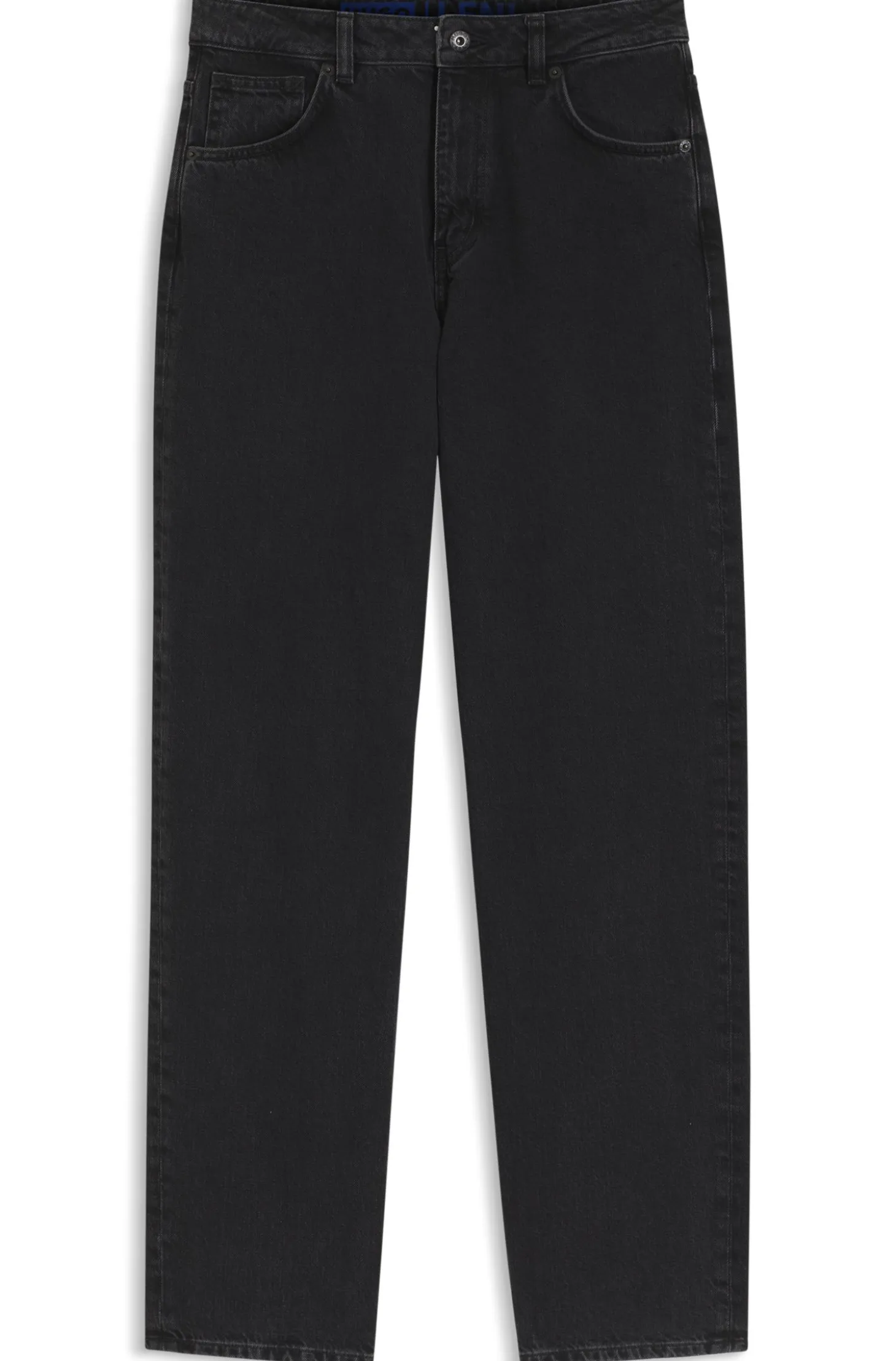Wide-leg loose-fit jeans in black cotton