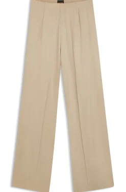 Wide-leg regular-fit trousers with box pleats