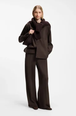 Wide-leg relaxed-fit trousers with Double B logo