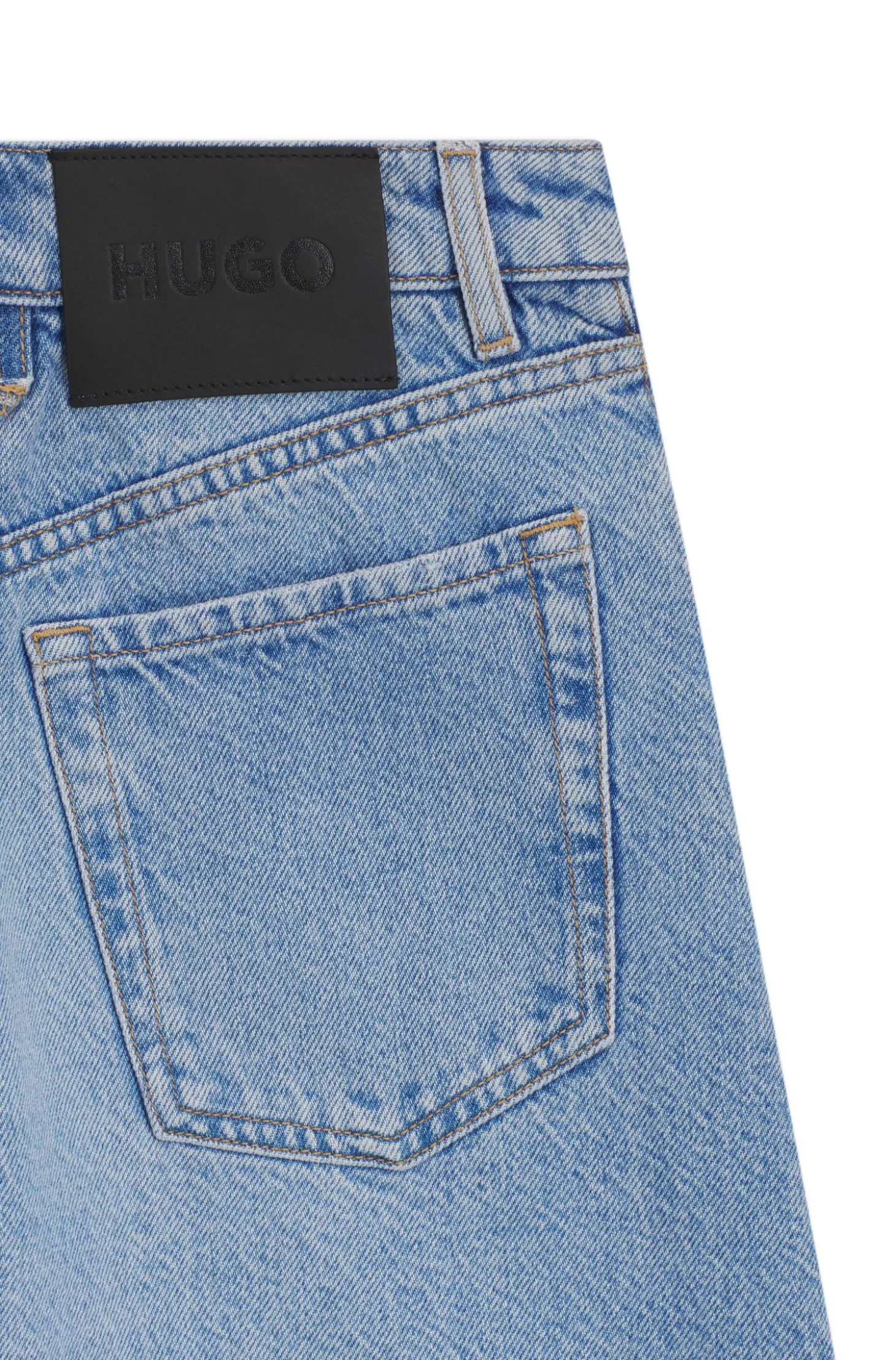 Wide-leg shorts in bright-blue denim