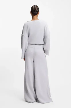 Wide-leg tracksuit bottoms in a cotton blend