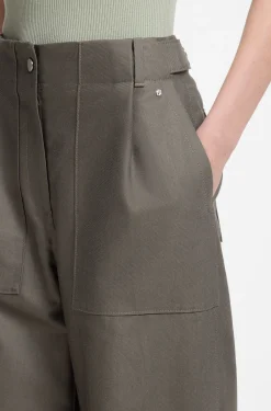 Wide-leg trousers in cotton denim
