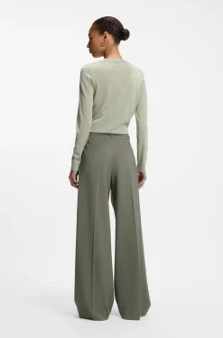 Wide-leg trousers in Italian virgin wool