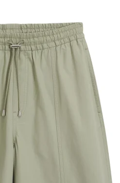 Wide-leg trousers in paper-touch cotton