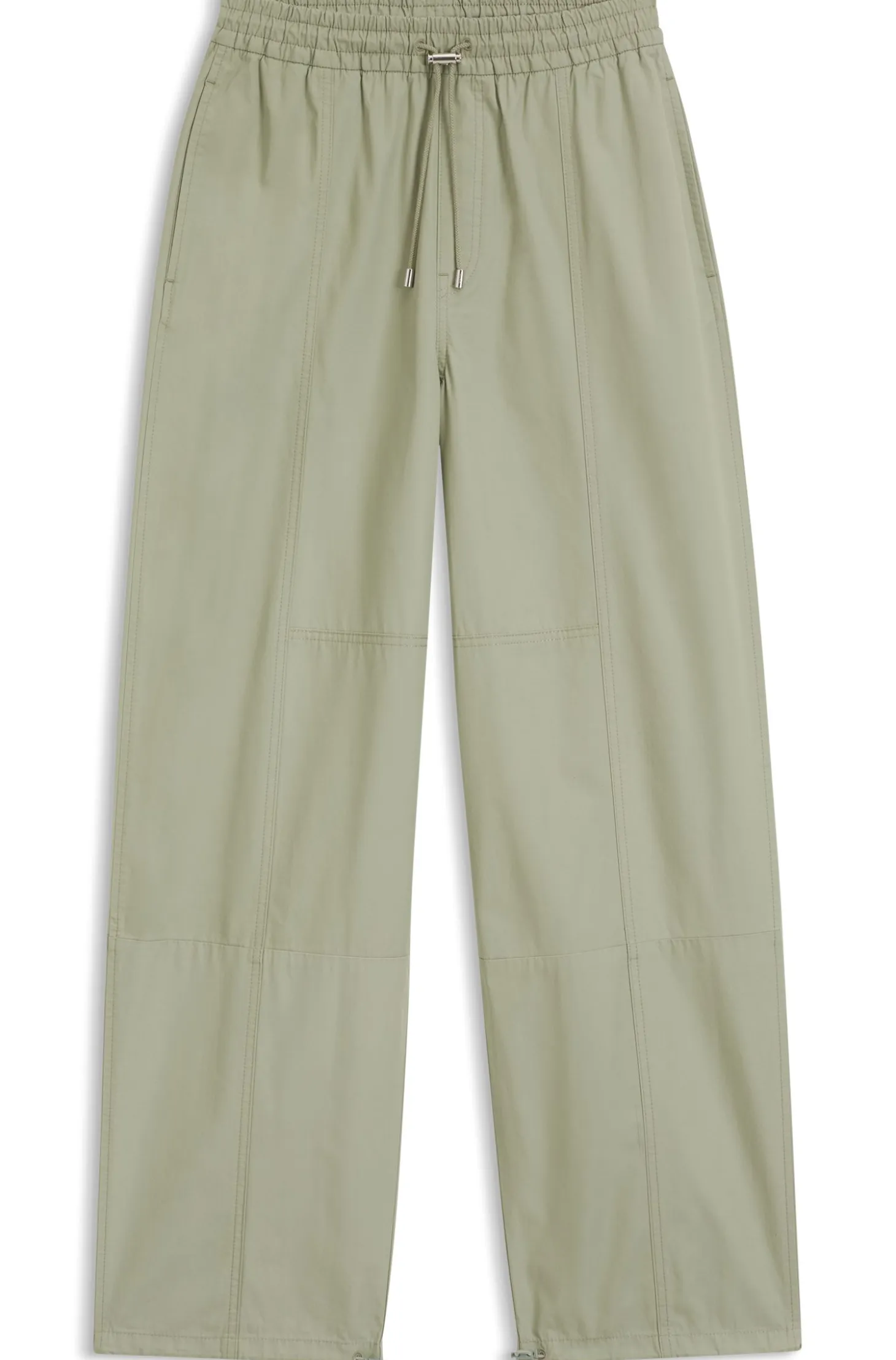 Wide-leg trousers in paper-touch cotton