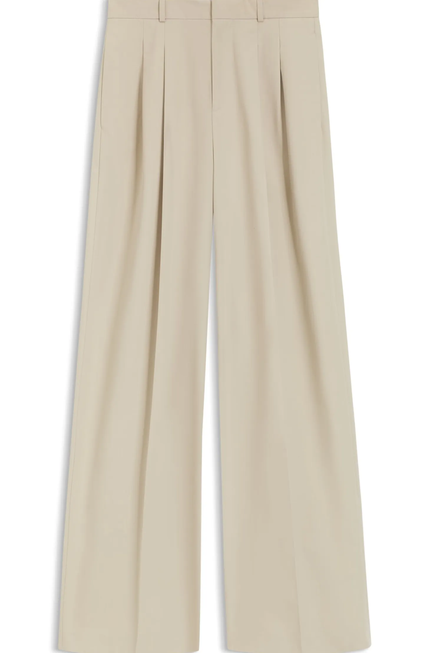 Wide-leg trousers in stretch cotton
