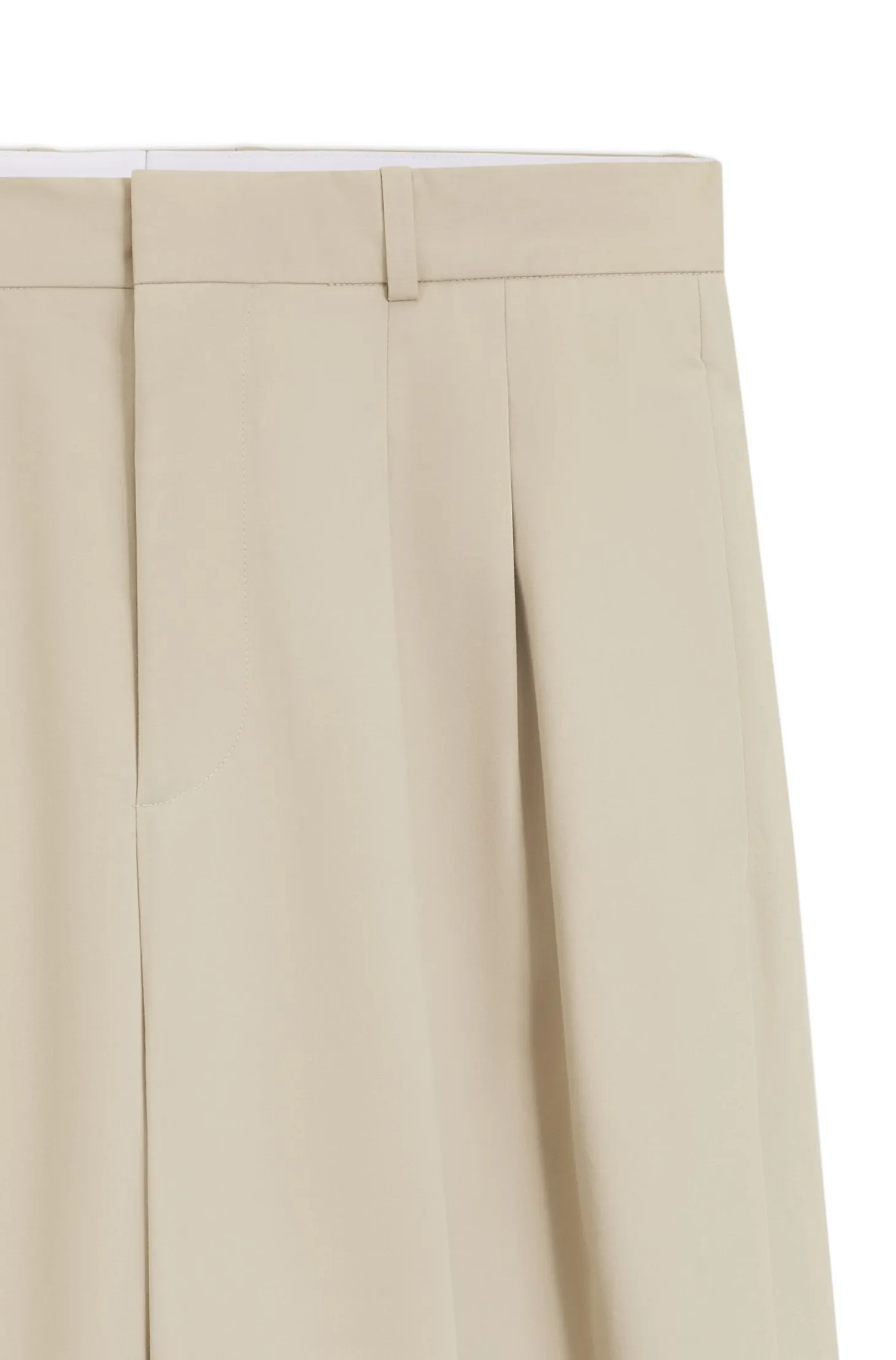 Wide-leg trousers in stretch cotton