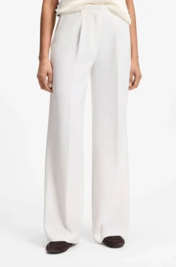 Wide-leg trousers in stretch fabric