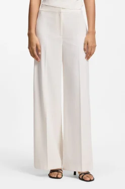 Wide-leg trousers in stretch fabric
