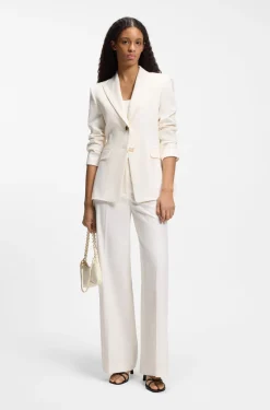Wide-leg trousers in stretch fabric