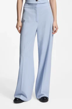 Wide-leg trousers in stretch fabric