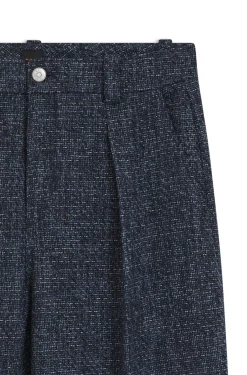 Wide-leg trousers in stretch tweed