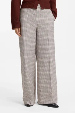 Wide-leg trousers with micro check