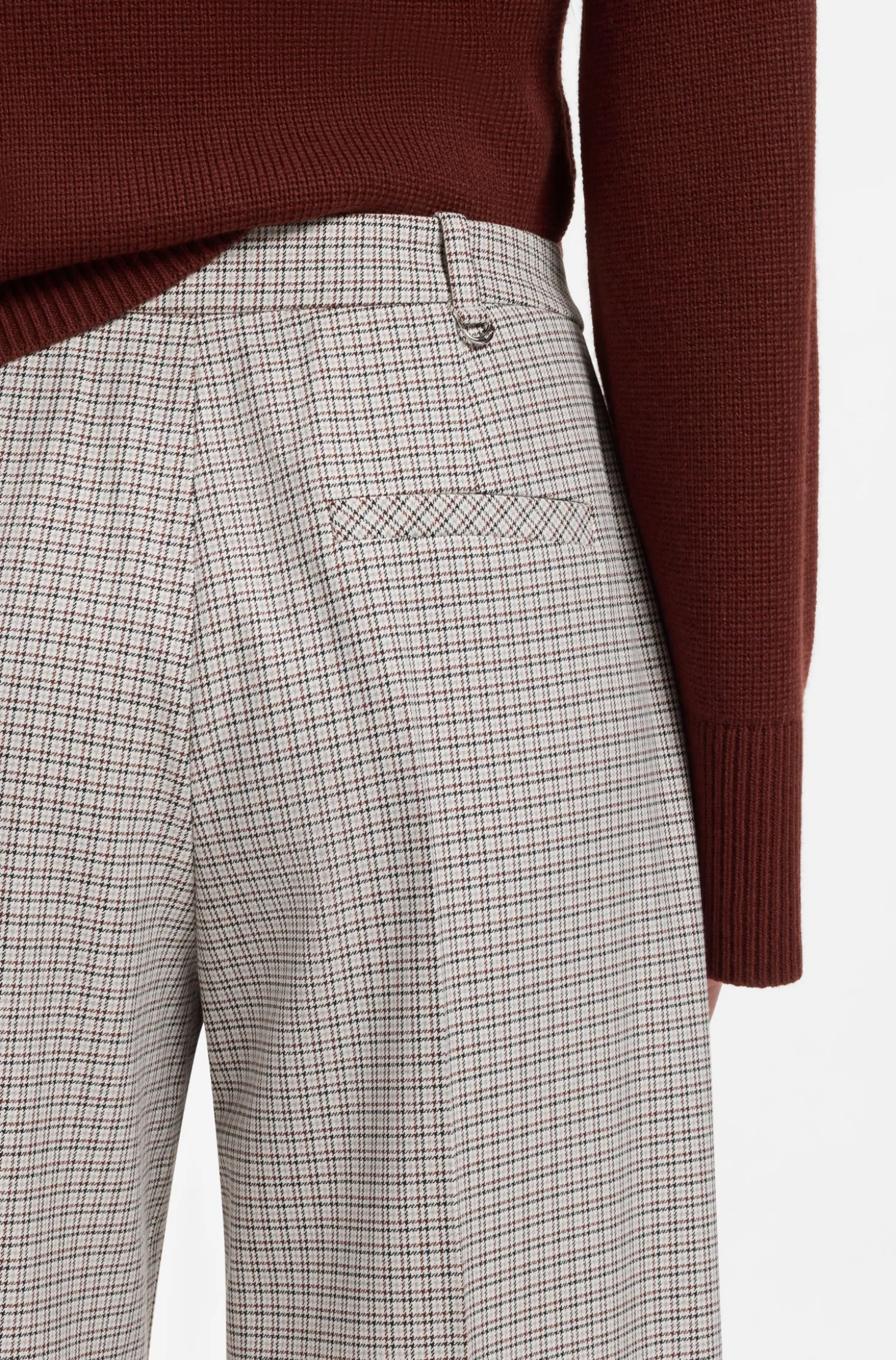 Wide-leg trousers with micro check