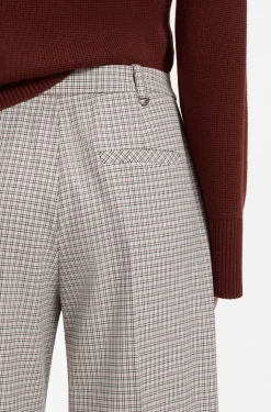 Wide-leg trousers with micro check