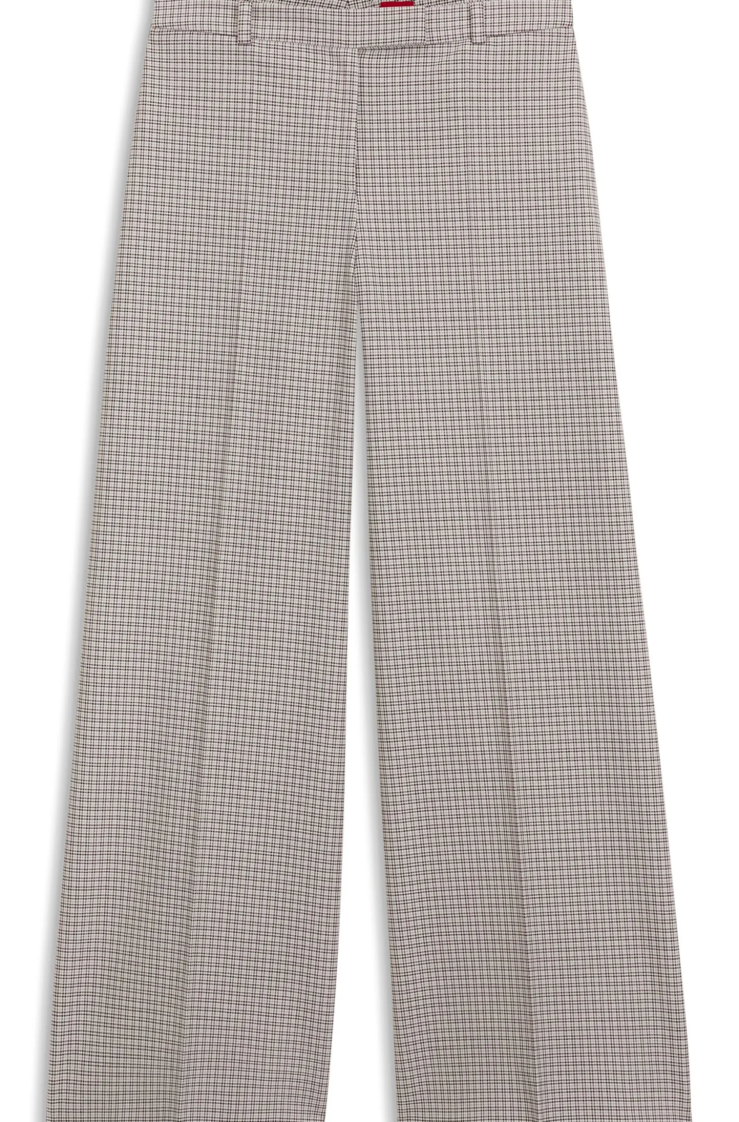 Wide-leg trousers with micro check